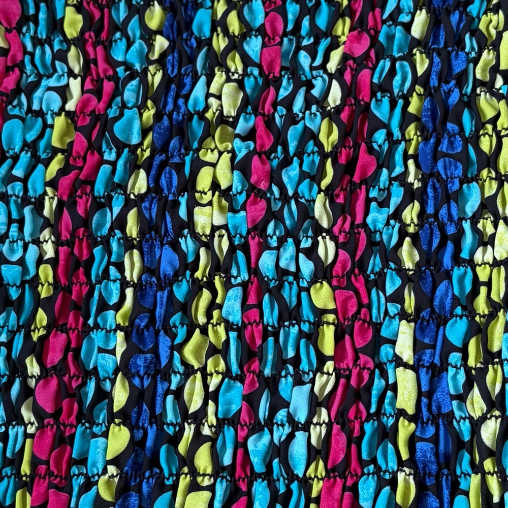 Ashley Stewart Sz 14/16 Multicolor Polka Dot Off-Shoulder Blouse Bell Sleeves - Picture 4 of 4